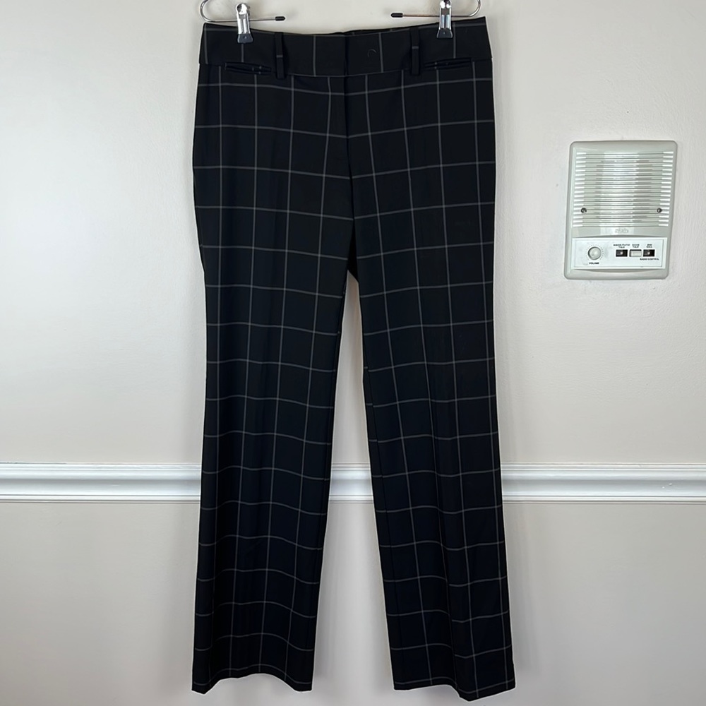 LOFT Marisa Black Windowpane Slacks/Trousers/Dress Pants, NWOT, Size 6